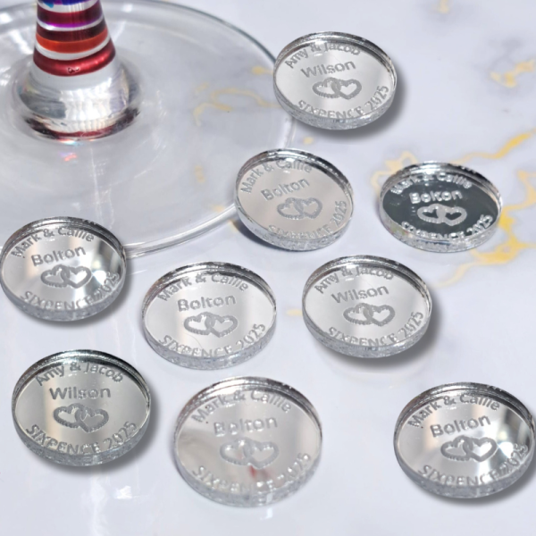 Lucky Sixpence Wedding Coins, Personalised Lucky Sixpence Wedding Favours Decorations Wedding Keepsakes - Image 3