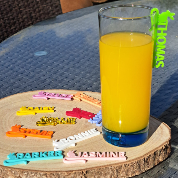 Easter Drinks Name Tags, Personalised Wedding Drinks Name Tags, Easter Bunny Drink Markers, Anniversary Party Drinks Tags, Wine Glass Marker Charms - Image 12