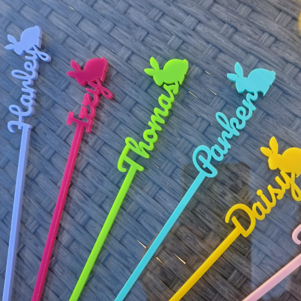 Personalised Easter Bunny Drinks Stirrers, Cocktail Party Stirrers, Birthday Drinks Stirrers, Wedding Drink Stirrers, Hen Party Drinks Stirrers - Image 4