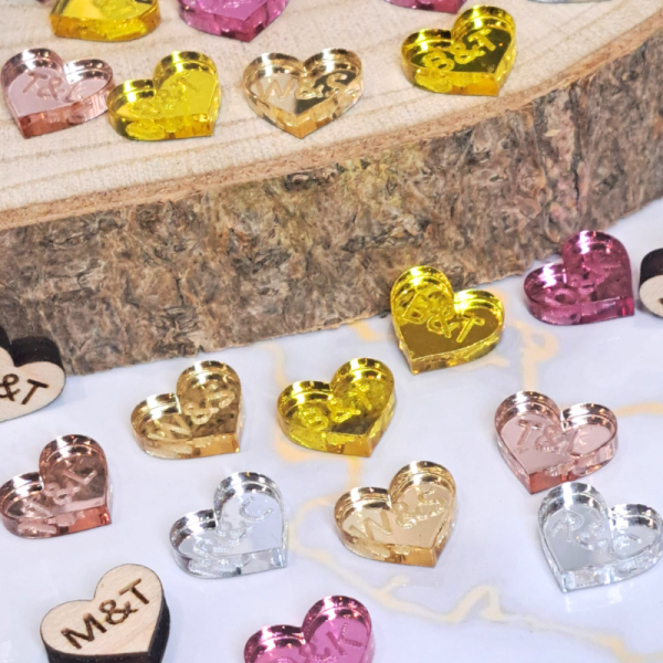 Personalised Love Hearts Wedding Table Decorations, Heart Wedding Table Scatter, Anniversary Table Scatter - Image 8