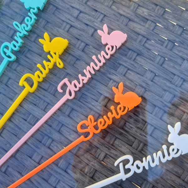 Personalised Easter Bunny Drinks Stirrers, Cocktail Party Stirrers, Birthday Drinks Stirrers, Wedding Drink Stirrers, Hen Party Drinks Stirrers - Image 3