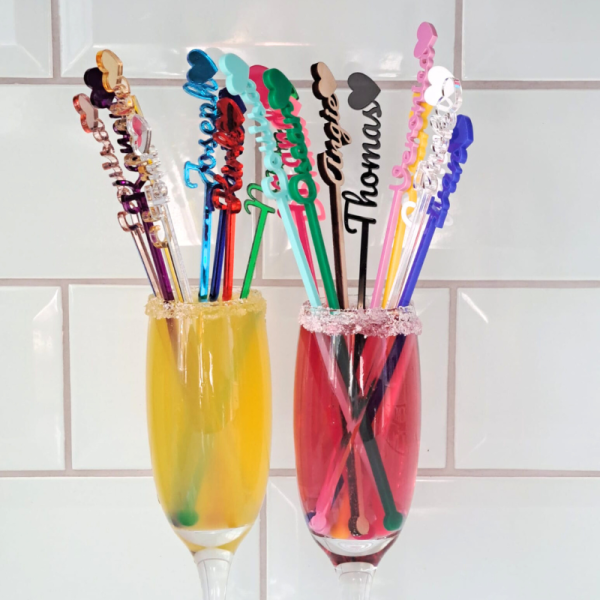 Personalised Drinks Stirrers, Cocktail Party Stirrers, Birthday Drinks Stirrers, Wedding Drink Stirrers, Hen Party Drinks Stirrers, Personalised Swizzle Sticks - Image 6