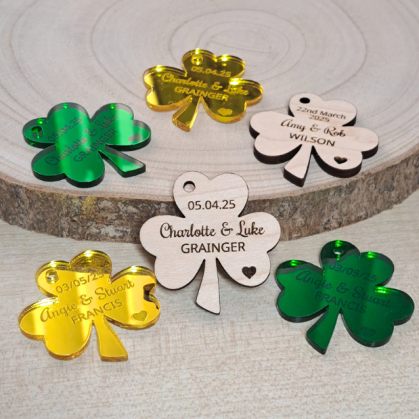 Personalised Shamrock Wedding Token