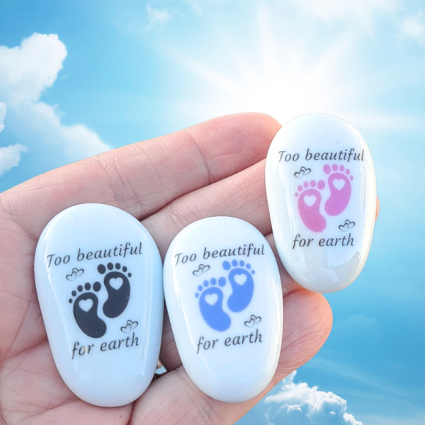 Too Beautiful For Earth Pocket Hug Pebbles, Baby Bereavement Gift Miscarriage Memorial Gift Baby Loss Remembrance Gifts
