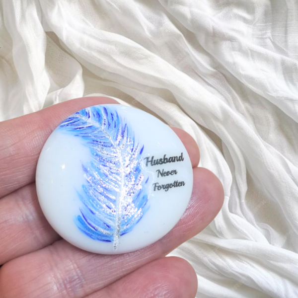Feather Design Mum & Dad Pocket Hug Bereavement Pebble Family Loss Gift Keepsake Memorial Gift Parent Memory Pebble - Image 6