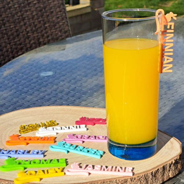 Easter Drinks Name Tags, Personalised Wedding Drinks Name Tags, Easter Bunny Drink Markers, Anniversary Party Drinks Tags, Wine Glass Marker Charms - Image 5