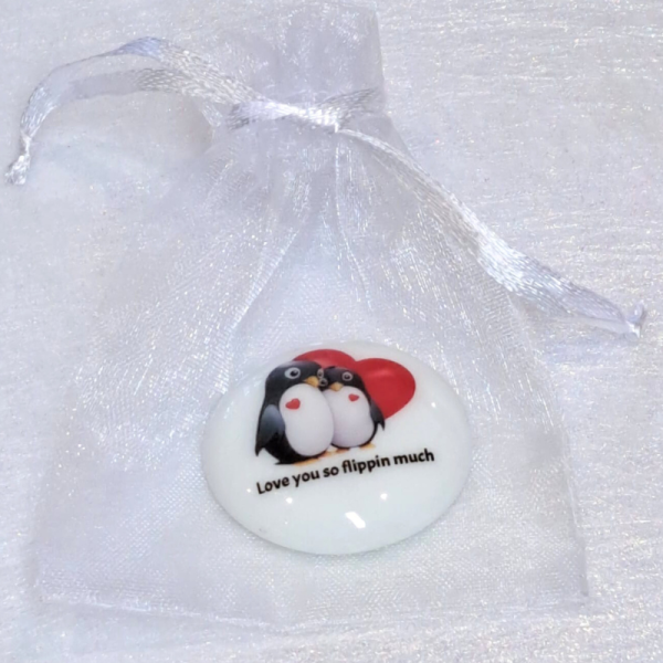 Penguin Pocket Hug Pebbles, Penguins Pocket Hug Pebble, Love You So Flippin Much - Image 3