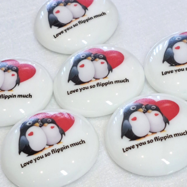 Penguin Pocket Hug Pebbles, Penguins Pocket Hug Pebble, Love You So Flippin Much - Image 2