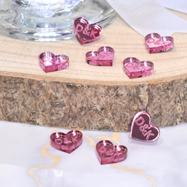 Personalised Love Hearts Wedding Table Decorations, Heart Wedding Table Scatter, Anniversary Table Scatter - Image 5