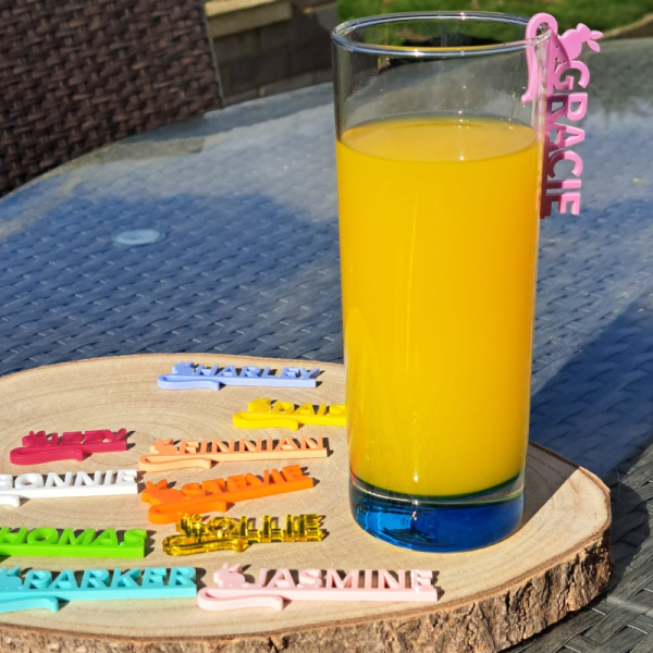 Easter Drinks Name Tags, Personalised Wedding Drinks Name Tags, Easter Bunny Drink Markers, Anniversary Party Drinks Tags, Wine Glass Marker Charms - Image 3