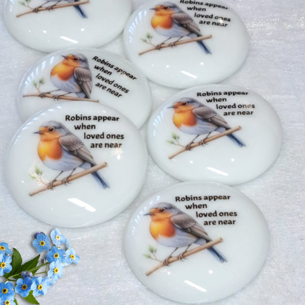 Robin Bereavement Pocket Hug Pebbles, Memorial Gift, Keepsake Memory Pebble Stone - Image 8
