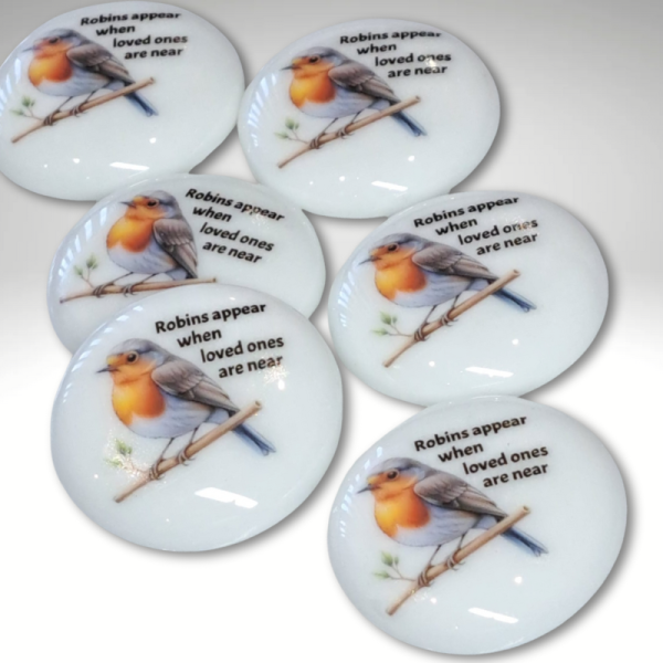 Robin Bereavement Pocket Hug Pebbles, Memorial Gift, Keepsake Memory Pebble Stone - Image 2