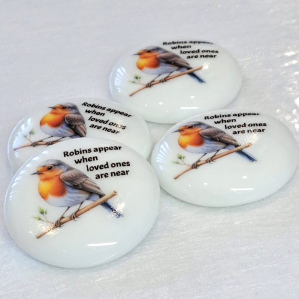 Robin Bereavement Pocket Hug Pebbles, Memorial Gift, Keepsake Memory Pebble Stone - Image 5
