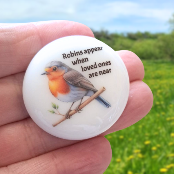 Robin Bereavement Pocket Hug Pebbles, Memorial Gift, Keepsake Memory Pebble Stone - Image 6