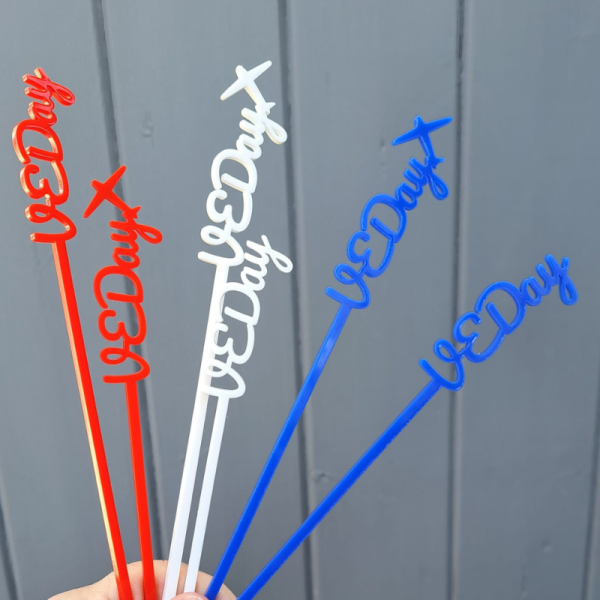 VE Day Drinks Stirrers, VE Day Party Supplies, VE Day Celebration Drink Stirrers - Image 5