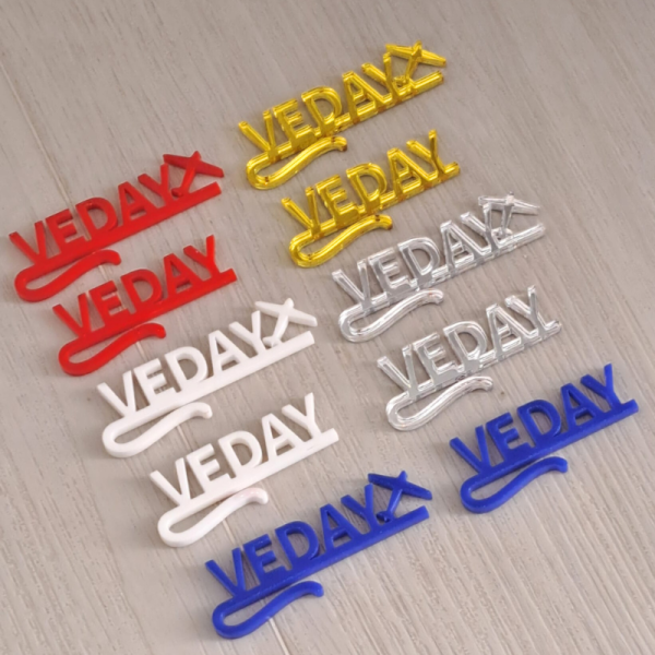 VE Day Wine Glass Drinks Name Tags, VE Day Drinks Tags, VE Day Party Supplies - Image 2