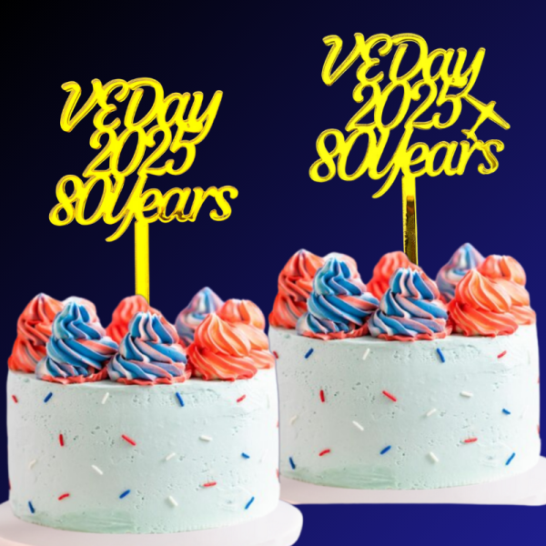 VE Day Cupcake Toppers, VE Day Cake Picks, VE Day Baking Cake Toppers, VE Day Anniversary Cake Toppers - Image 4