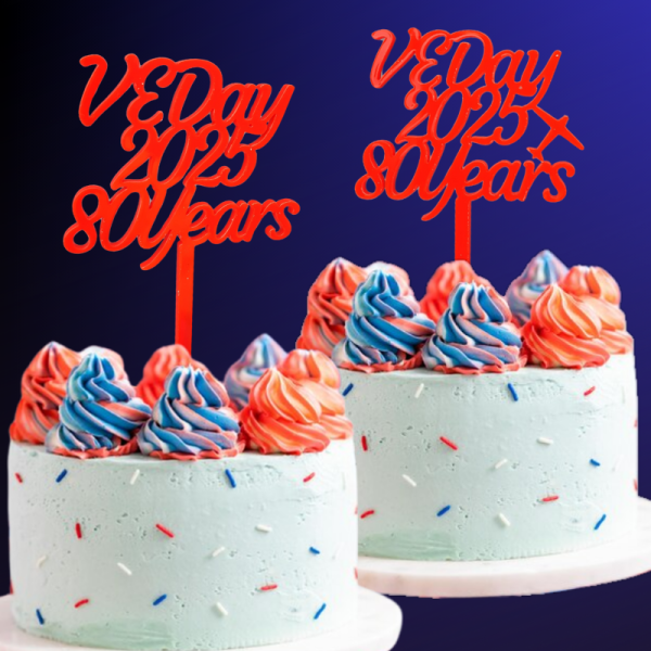 VE Day Cupcake Toppers, VE Day Cake Picks, VE Day Baking Cake Toppers, VE Day Anniversary Cake Toppers - Image 6
