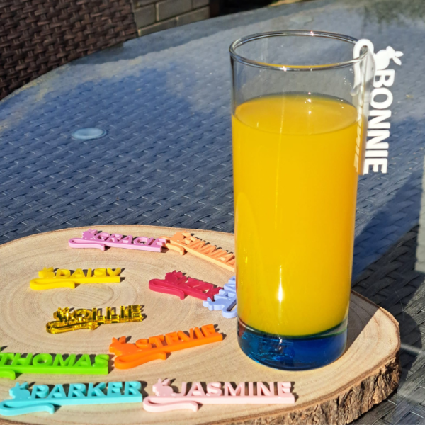 Easter Drinks Name Tags, Personalised Wedding Drinks Name Tags, Easter Bunny Drink Markers, Anniversary Party Drinks Tags, Wine Glass Marker Charms - Image 10