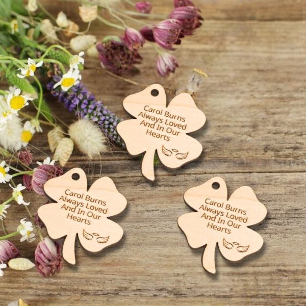 Irish 4 Leaf Clover Personalised Funeral Favours Memorial Tributes Remembrance In Loving Memory Tokens, Memory Keepsake Pocket Hug - Image 2