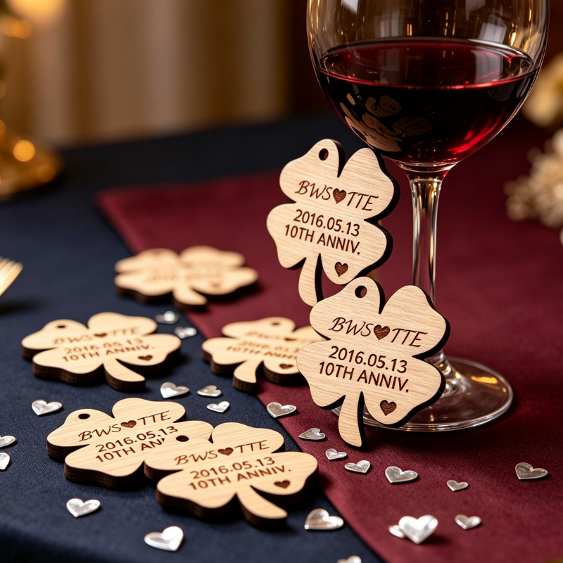 Personalised Wedding Favours 4 Leaf Clover Wedding Favours, Irish Wedding Tokens, Wedding Drinks Tokens, Four Leaf Clover Irish Wedding Table Decor, Clover Anniversary Favours - Image 5