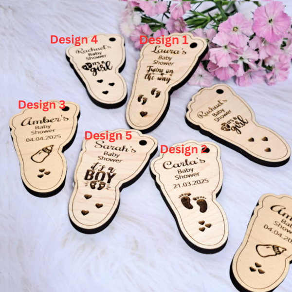 Personalised Baby Shower Favours, Baby Shower Gifts, Mum To Be Baby Shower Tags - Image 2
