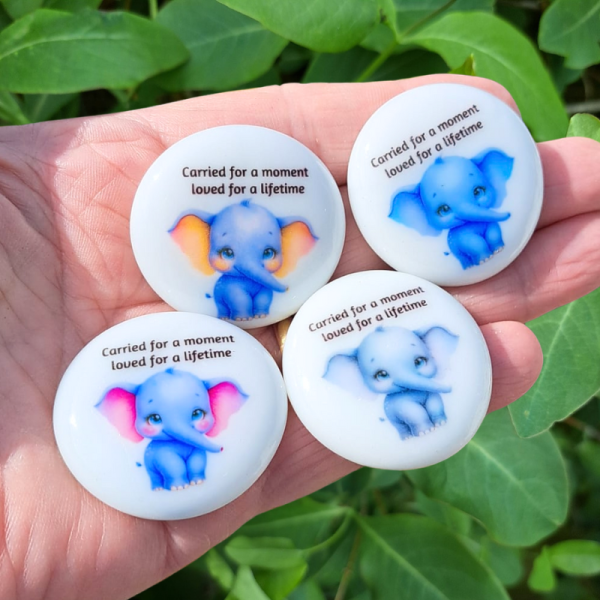Elephant Design Baby Loss Pocket Hug Pebbles