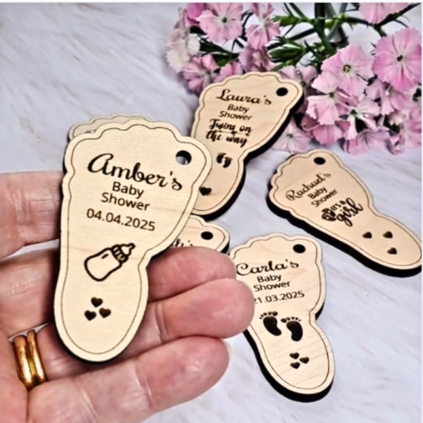 Personalised Baby Feet Baby Shower Tokens