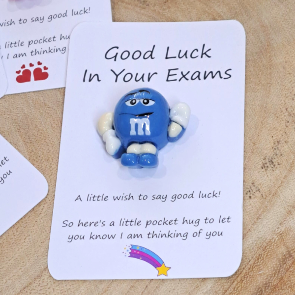 Exam Pocket Hug Tokens, Positive Exam Gift Pocket Hugs, M&M's Good Luck Exam Lucky Charm, School Student Exam Stress Reliever - Image 4