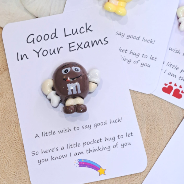 Exam Pocket Hug Tokens, Positive Exam Gift Pocket Hugs, M&M's Good Luck Exam Lucky Charm, School Student Exam Stress Reliever - Image 5
