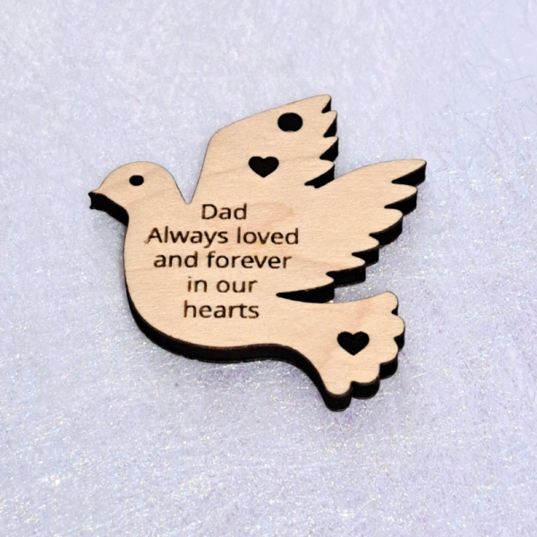 Dove Funeral Favours Personalised Memorial Tributes Remembrance In Loving Memory Tokens, Memory Keepsake Pocket Hugs - Image 7