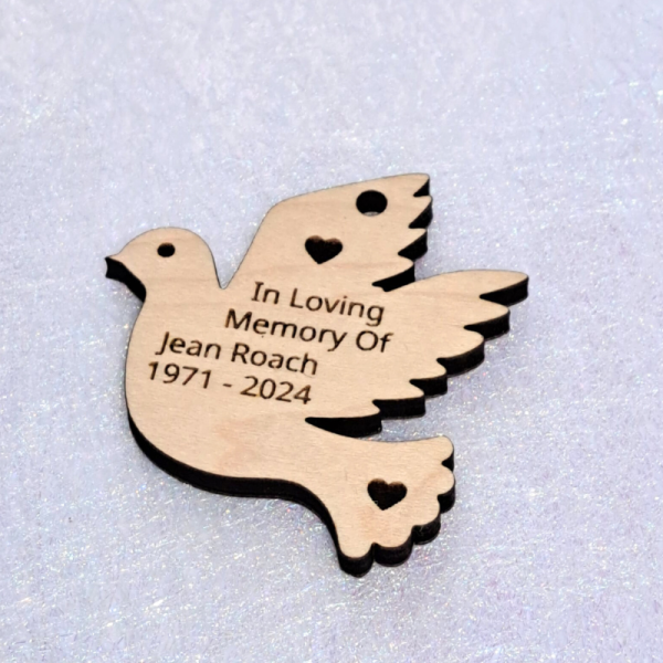 Dove Funeral Favours Personalised Memorial Tributes Remembrance In Loving Memory Tokens, Memory Keepsake Pocket Hugs - Image 5