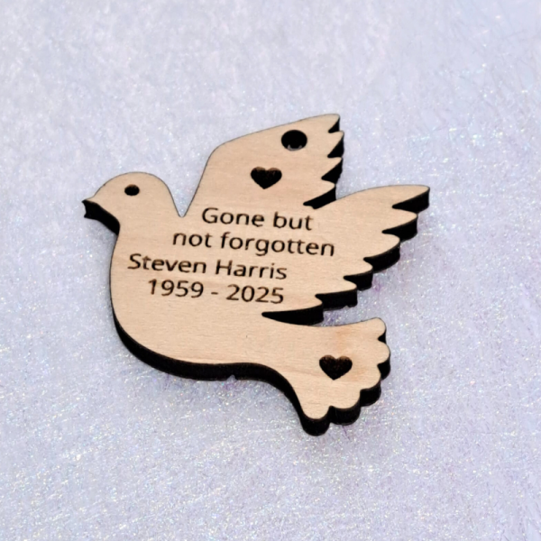 Dove Funeral Favours Personalised Memorial Tributes Remembrance In Loving Memory Tokens, Memory Keepsake Pocket Hugs - Image 4