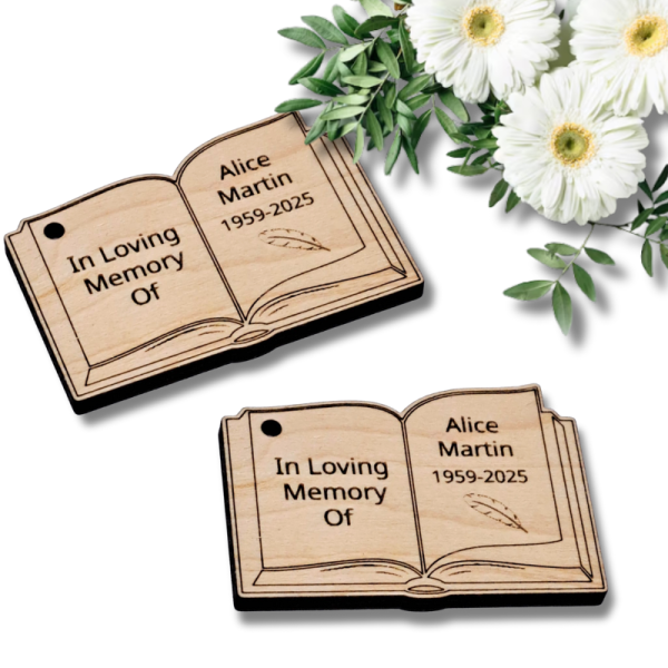 Remembrance Book Funeral Favours Personalised Memorial Tributes Remembrance In Loving Memory Tokens, Memory Keepsake Pocket Hugs - Image 6