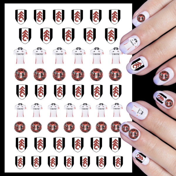 Fulham Football Club Nail Art Water Decals