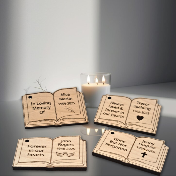 Remembrance Book Funeral Favours Personalised Memorial Tributes Remembrance In Loving Memory Tokens, Memory Keepsake Pocket Hugs - Image 2
