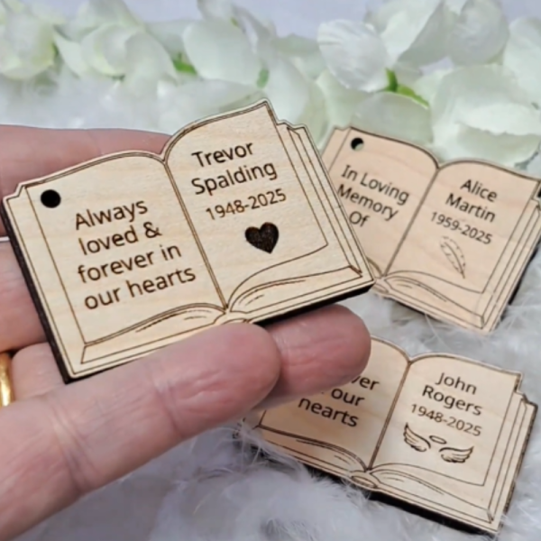 Remembrance Book Funeral Favours Personalised Memorial Tributes Remembrance In Loving Memory Tokens, Memory Keepsake Pocket Hugs - Image 4