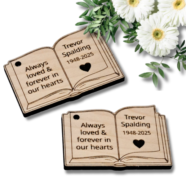 Remembrance Book Funeral Favours Personalised Memorial Tributes Remembrance In Loving Memory Tokens, Memory Keepsake Pocket Hugs - Image 5