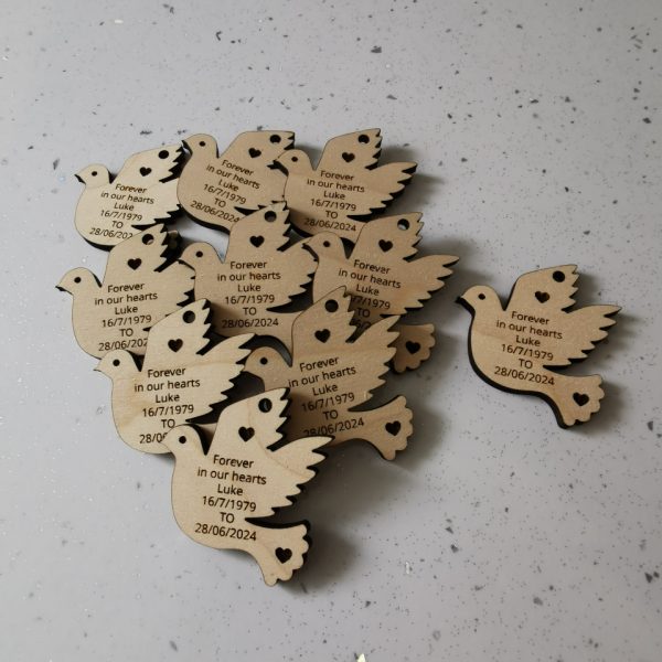 Dove Funeral Favours Personalised Memorial Tributes Remembrance In Loving Memory Tokens, Memory Keepsake Pocket Hugs - Image 8