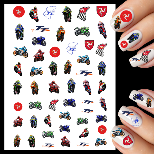 Isle Of Man TT Race Nail Art Water Decals