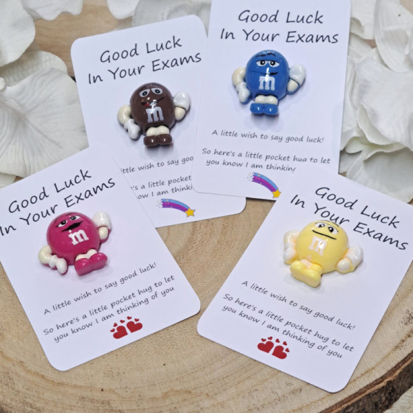 Exam Pocket Hug Tokens, Positive Exam Gift Pocket Hugs, M&M's Good Luck Exam Lucky Charm, School Student Exam Stress Reliever - Image 6