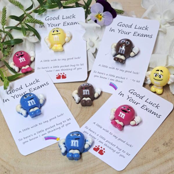 Exam Pocket Hug Tokens, Positive Exam Gift Pocket Hugs, M&M's Good Luck Exam Lucky Charm, School Student Exam Stress Reliever - Image 8