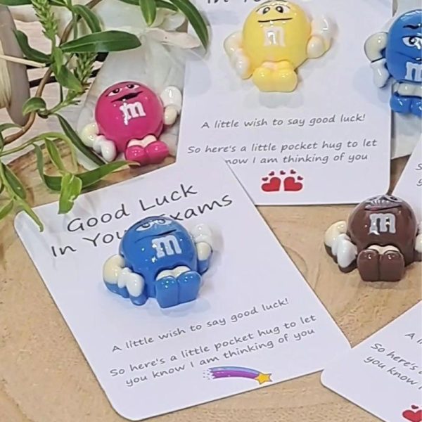 Exam Pocket Hug Tokens, Positive Exam Gift Pocket Hugs, M&M's Good Luck Exam Lucky Charm, School Student Exam Stress Reliever - Image 7