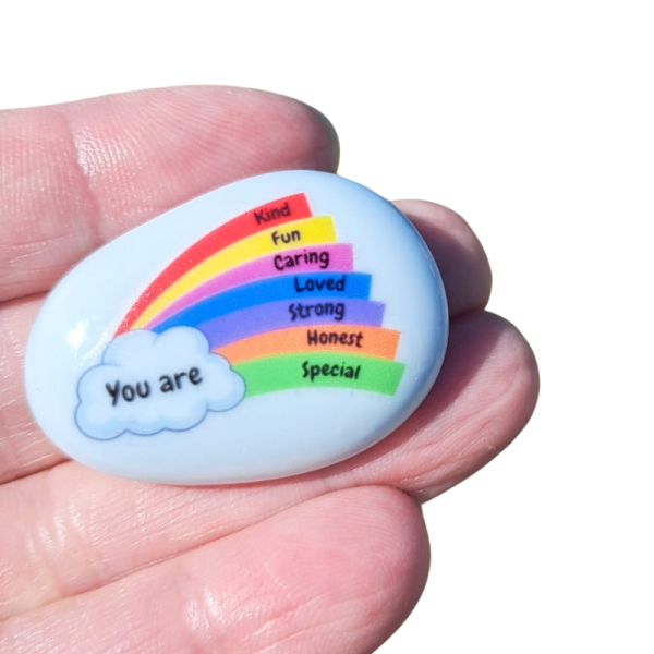 Rainbow Pocket Hug Pebbles, Positivity Pocket Hugs You Are Loved Pocket Hug Gift, Friend Gifts - Image 2