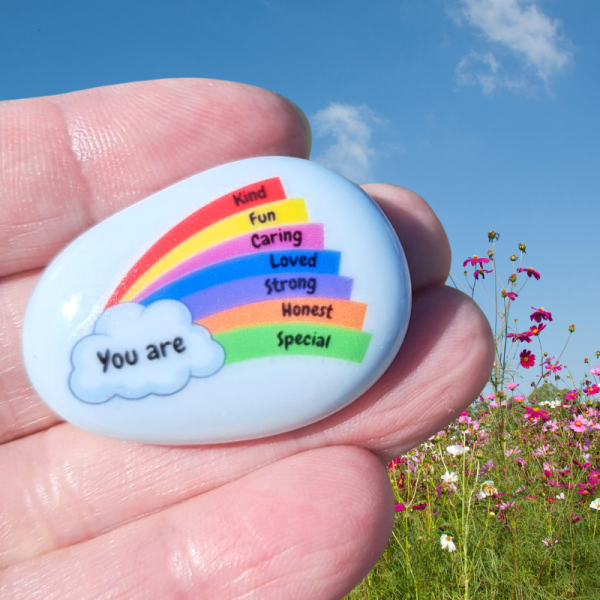 Rainbow Pocket Hug Pebble