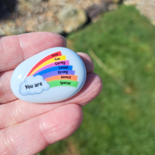 Rainbow Pocket Hug Pebbles, Positivity Pocket Hugs You Are Loved Pocket Hug Gift, Friend Gifts - Image 4