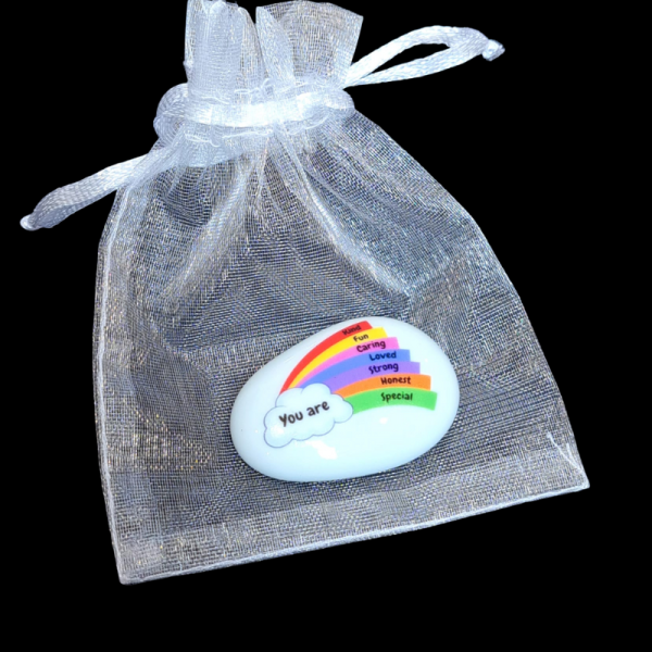 Rainbow Pocket Hug Pebbles, Positivity Pocket Hugs You Are Loved Pocket Hug Gift, Friend Gifts - Image 3