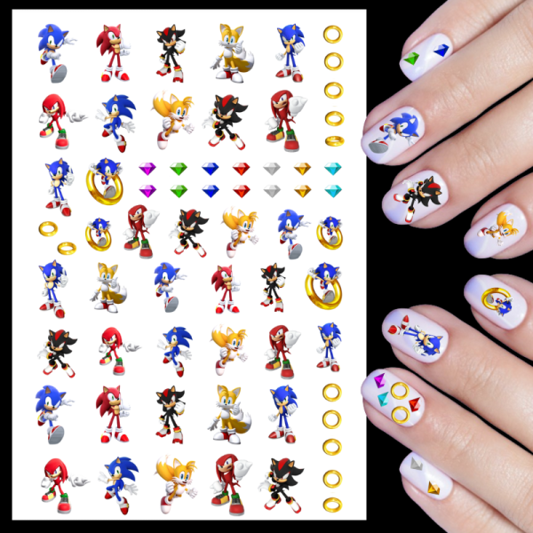 Sonic The Hedgehog Nail Art Water Decals