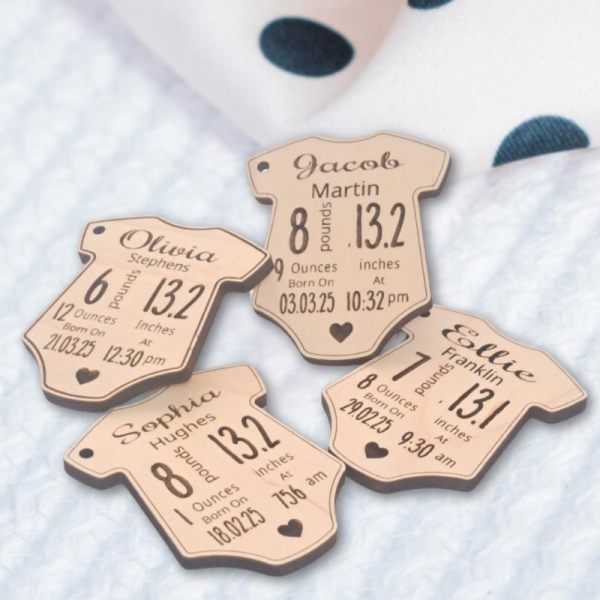 Personalised Birth Announcement Plaques, New Baby Birth Signs, Hello World Gifts, New Baby Arrival Gift Tags - Image 3