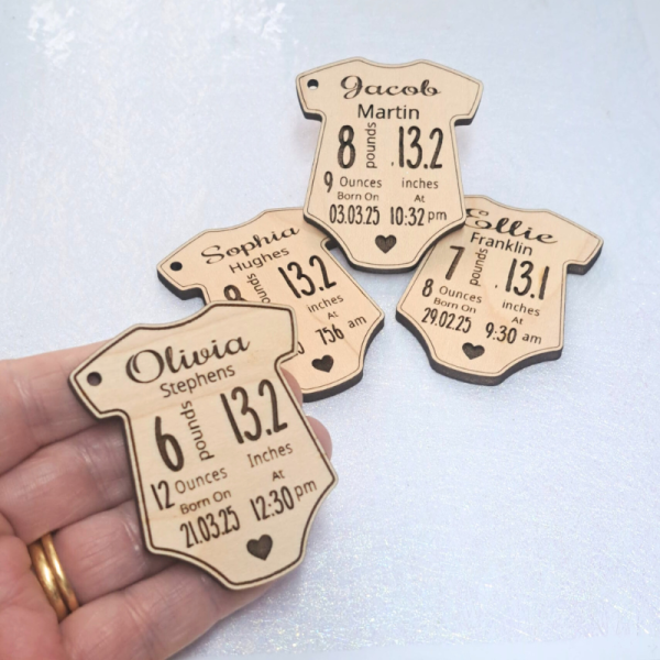 Personalised Birth Announcement Plaques, New Baby Birth Signs, Hello World Gifts, New Baby Arrival Gift Tags - Image 2